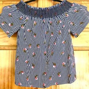 Cold Shoulder Stripped Blouse